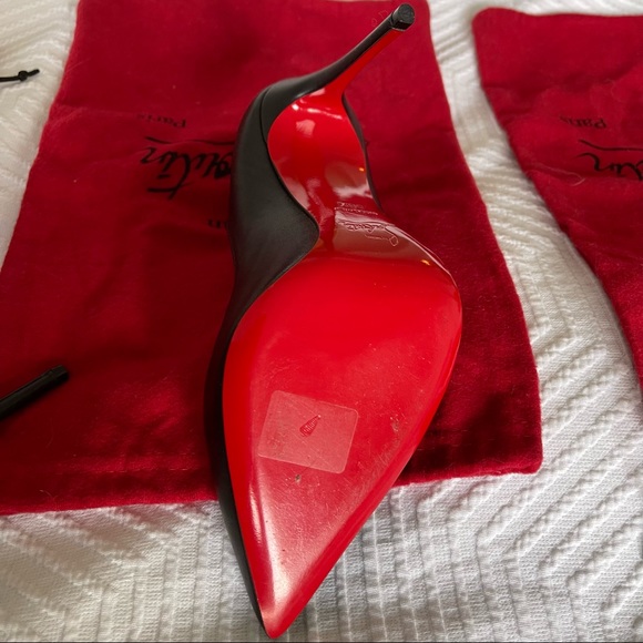 Christian Louboutin Pigalle Follies 100 Black Leather Pu - Picture 5 of 12